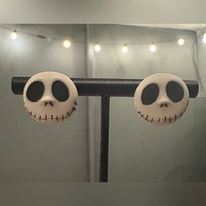 Black and White Skull Earrings